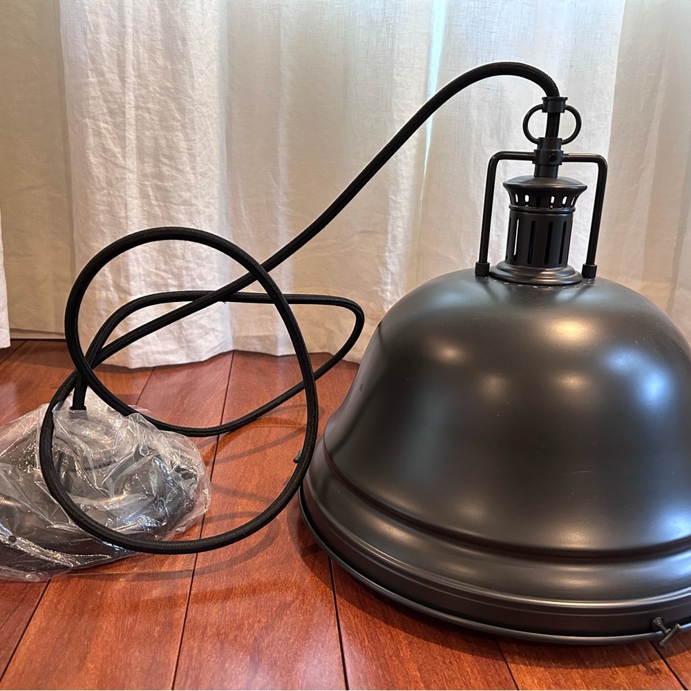 Industrial Matte Black Pendant Light Fixture - Picture 4 of 5